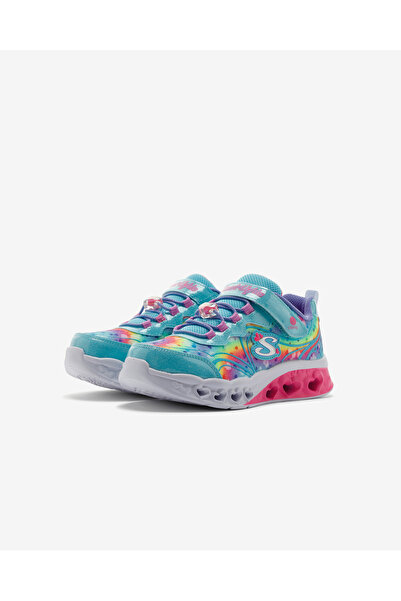 SKECHERS Flutter Heart Lights - Groovy Swirl Büyük Kız Çocuk Mavi Işıklı Spor Ayakkabı 303253l Tqhp
