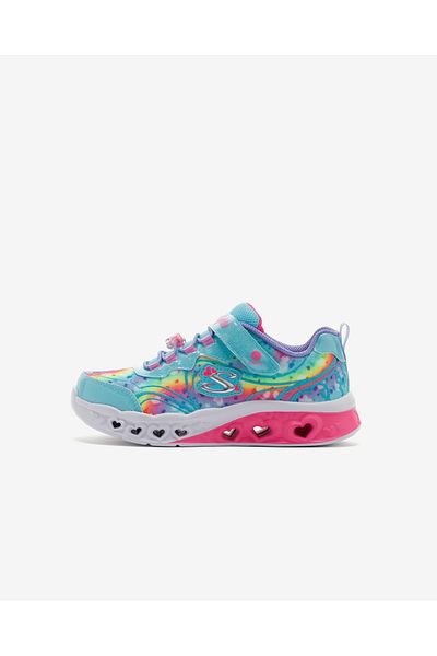 SKECHERS Big Girls Blue Luminous Sneakers - Flutter Heart Lights, Groovy Swirl 303253 L Tqhp