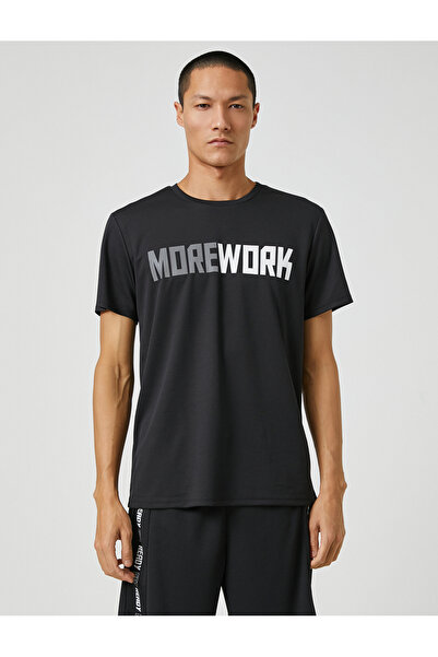 Koton Sportovní tričko Slogan s potiskem Crew Neck Prodyšná látka