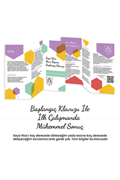 Alze Kimya Hobi Mum Başlangıç Seti - Soya Wax 3 Boya 3 Esans Fitil ve Termometre İle