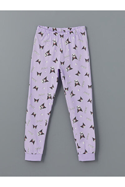 LC Waikiki Ecru Crew Neck Kuromi Printed Girls' Pajama Set