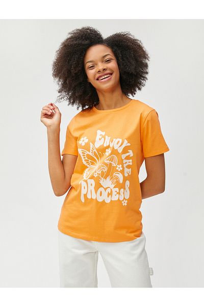 Koton Tricou portocaliu pentru femei - Model 3sal10231ik