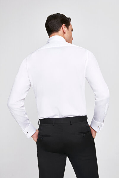 D'S Damat Πουκάμισο Ds Damat Slim Fit Λευκό Απλό Σμόκιν