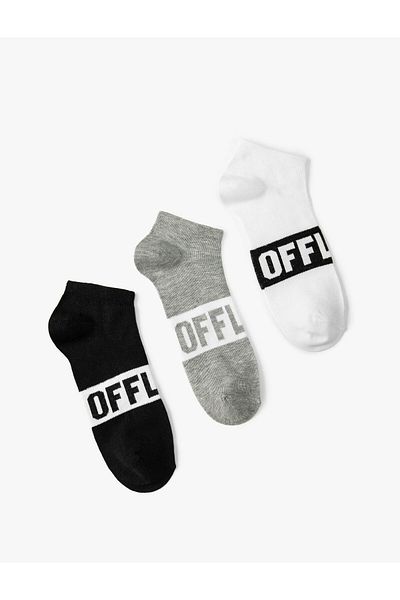 Koton Set 3 Ciorapi Ciorapi Slogan Print Multicolor