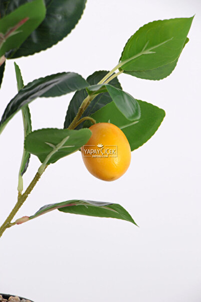 Yapay Çiçek Deposu Artificial Real Textured Mini Lemon Tree in Pot 44 cm