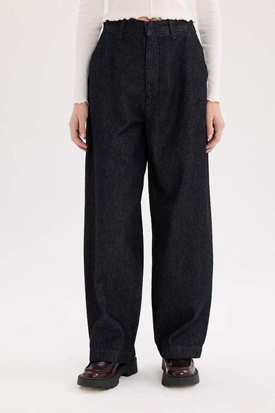DeFacto Pantaloni lungi de jeans cu talie înaltă Baggy Fit E2966ax