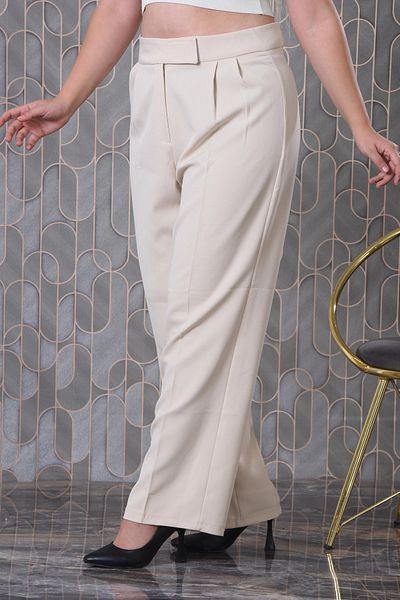 MİSLİNE Balazzo Velcro Plus Size Loose Leg Women's Cloth Pants