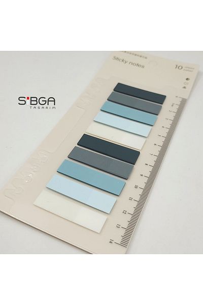 sibga tasarım Transparent Colored Post-It Note Paper - 200 Sheets Bookmark Sticker