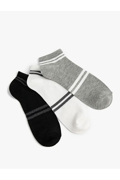 Koton Striped 3-Piece Booties Socks Set Multicolored