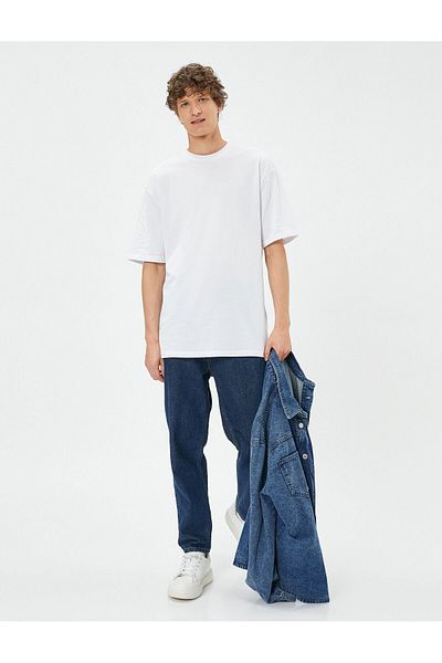 Koton Men's Ecru T-Shirt