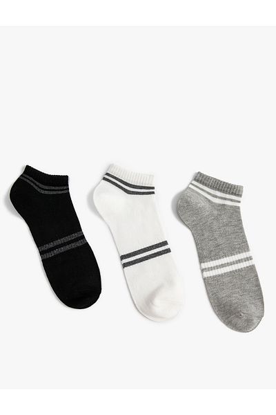 Koton Striped 3-Piece Booties Socks Set Multicolored