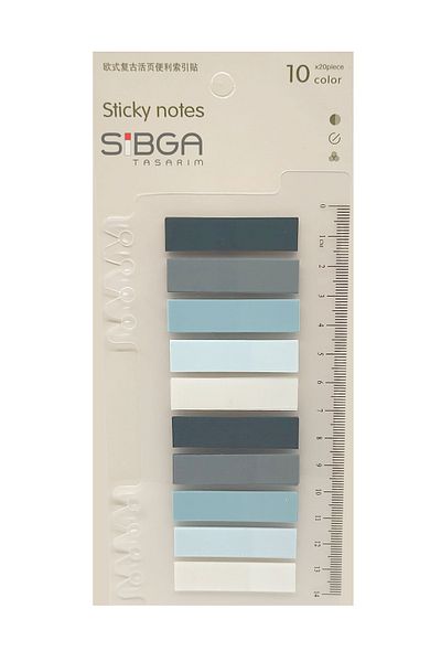 sibga tasarım Transparent Colored Post-It Note Paper - 200 Sheets Bookmark Sticker