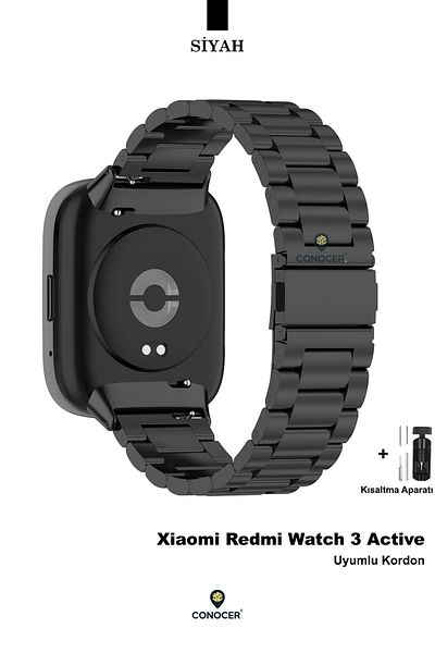 CONOCER حزام معدني متوافق مع ساعة Xiaomi Redmi Watch 3 Active من الفولاذ المقاوم للصدأ