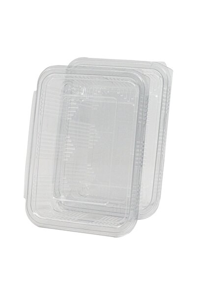 YOK YOK AMBALAJ Disposable Storage Container with Plastic Lid Leak Proof Container 2000 ml 50 Pieces
