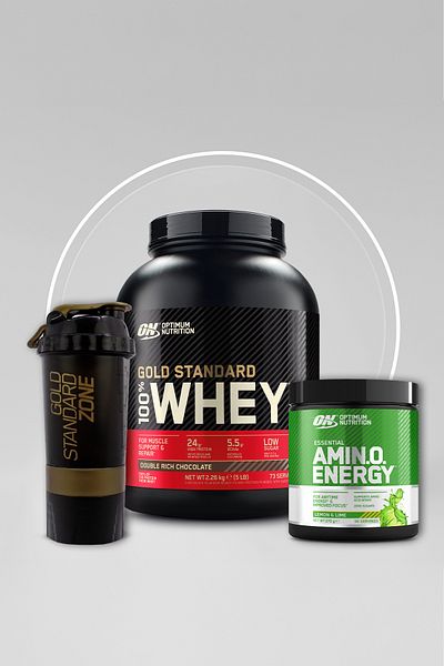 Optimum Nutrition 100% Whey Gs Double Chocolate Flavored 2.26kg 73 Servings-On Amino Energy Lemon & Lime 270g 30 Servings 2'