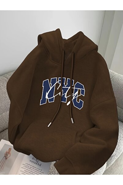 Lider Leather Φούτερ με στάμπα και κουκούλα – Άνεση από μείγμα βαμβακιού-πολυ...