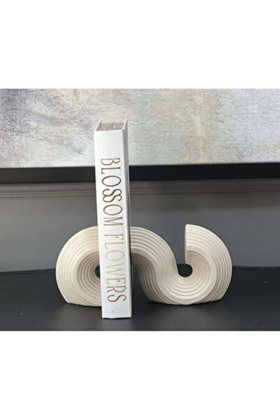 MIARIK DESIGN & DEKORASYON Dekoratif Doğal Traverten Mermer Kitap Tutucu