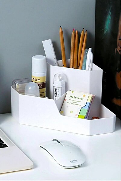 Bayev Lv140 Model White Makeup Organizer - Γωνιακό Τρίγωνο και Επιτραπέζιο Organizer