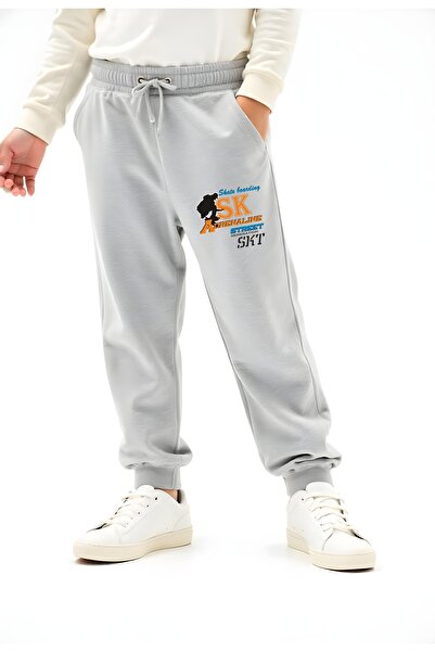 FYK COLLECTİON Baskılı Erkek Çocuk Jogger Beli Bağlamalı Eşofman Altı
