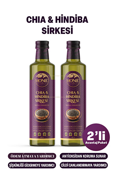 MONİE Chia Tohumlu Hindiba Sirkesi, Detox Sirke 2x250ml