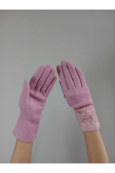 Gönülden Tasarım Pink Lace Cascumber Women Gloves