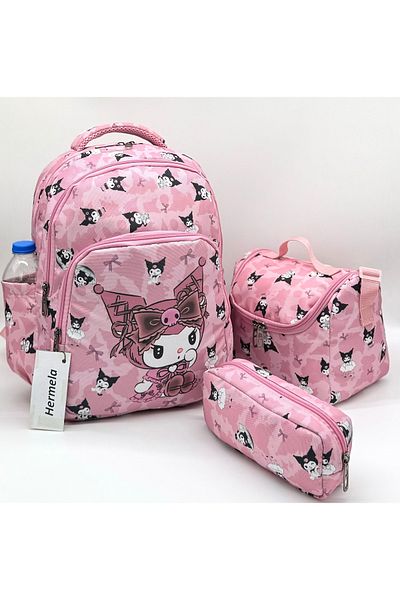 Bevitton Primary School Bag Set of 3 - Character Pattern Powder for Girl