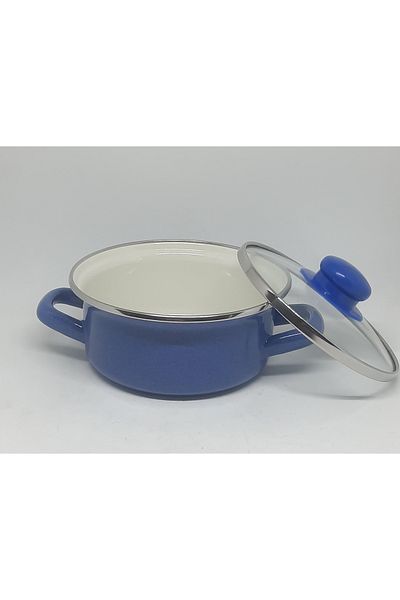 Avşar Enamel House 12 cm 500 ml Dark Blue Enamel Cooker