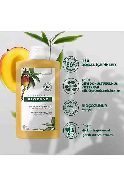 Klorane Nourishing Shampoo with Mango 400 ml