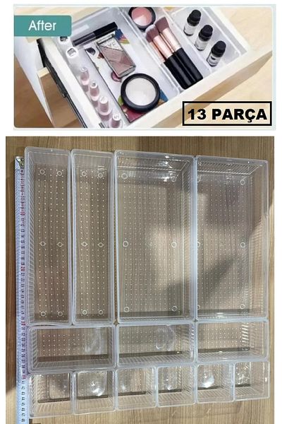 Bayev Bade Set of 13 In-Cabinet Jewelry Makeup Organizer In-Drawer Organizer Set Pen Holder Jewelry Box