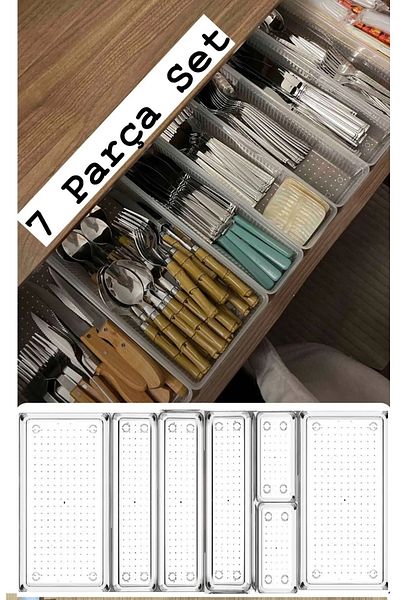 Bayev Bade 7 Pieces Kitchen Organizer - Drawer, Cutlery and Cutlery Box