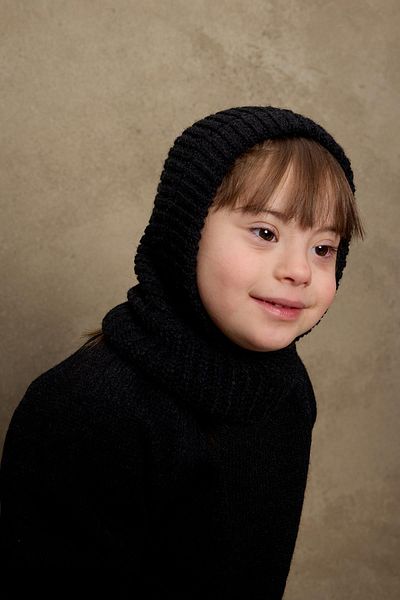 Fahhar Kids Плетена детска балаклава, черна