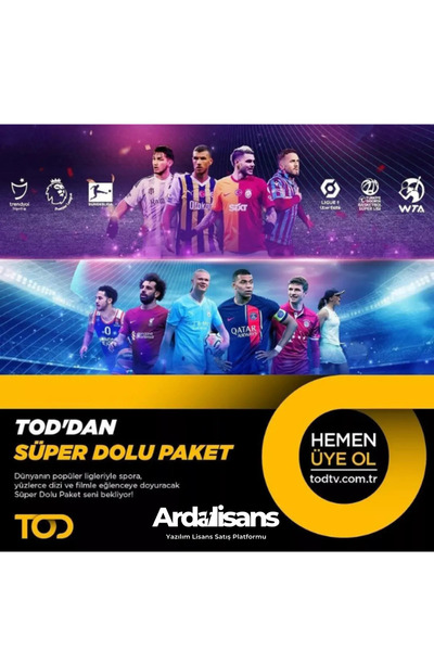 DIGITURK Tod Tv 1 Aylık Süper Dolu Paket Kodu - Tüm Süper Lig Maçları Ve Yaba...