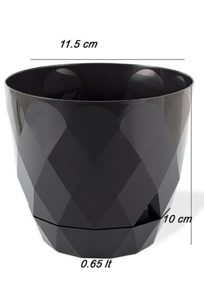 TEMMUZ HOME No1 4 Adet Küçük Boy Baklava Desenli Tabaklı Plastik Saksı Yakamoz No1
