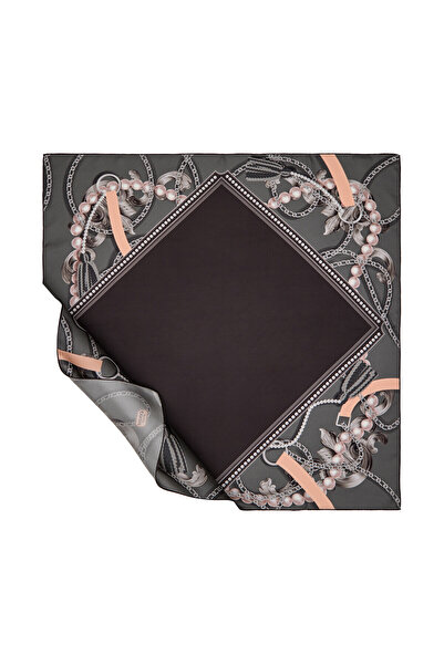 ipekevi Eșarfă de mătase neagră model 1319 - İpekevi