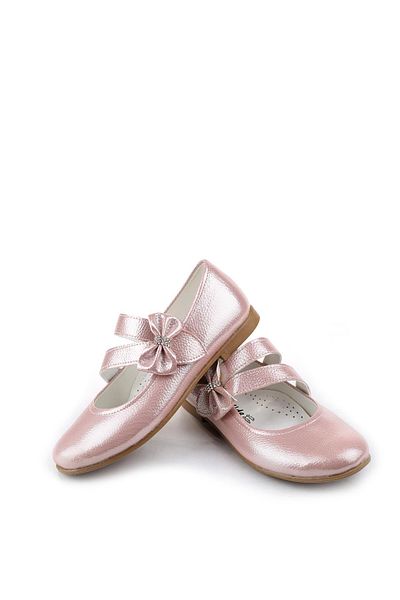 Papuçsepeti Ortaç 2082 - Girl's Patent Leather Ballerinas, Shoe Basket and Ballerina Bow Velcro Shoes