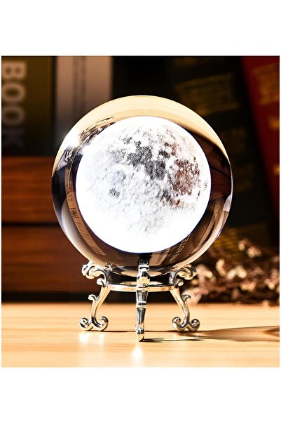 EXENET Kristal Cam Küre Metal Ayaklı Dekoratif Hediyelik Dünya Kar Küresi Sta...