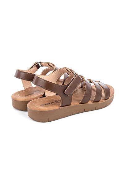 Muya Brown Women's Sandals with Anatomical Sole and Adjustable Velcro