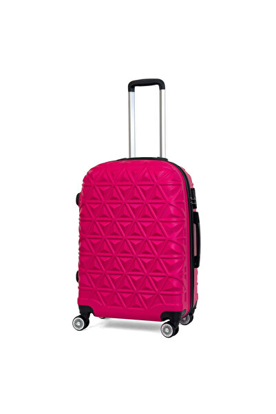 Reymond Luggage Piramit Desen ABS Seyahat Valizi, Canyon Serisi,  Fuşya - Ort...