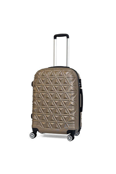 Reymond Luggage Piramit Desen ABS Seyahat Valizi, Canyon Serisi,  Gold - Orta...