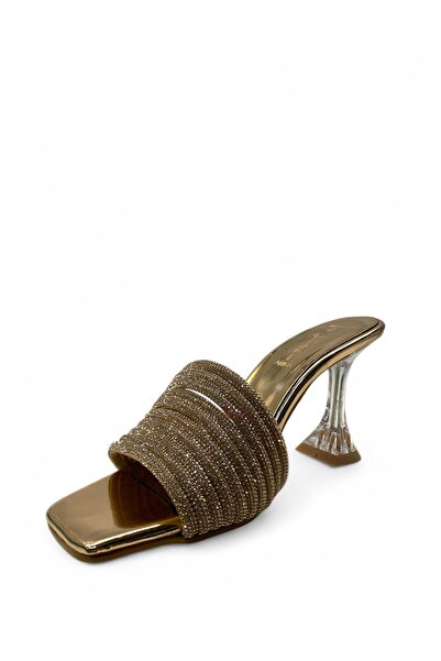 Tuğba Ortopedi Th28 Women's Evening Dress Rhinestone 9.5 cm Heeled Slippers