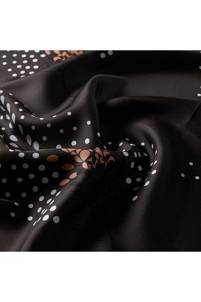ipekevi Μεταξωτό φουλάρι Anthracite Celosia Flower Tivil