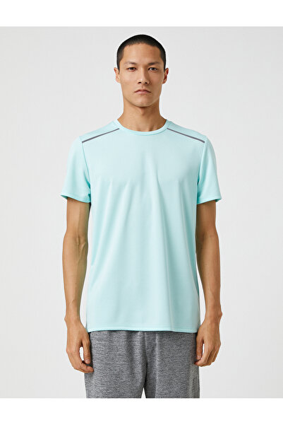 Koton Αθλητικό μπλουζάκι με ριγέ στάμπα με λαιμόκοψη που αναπνέει