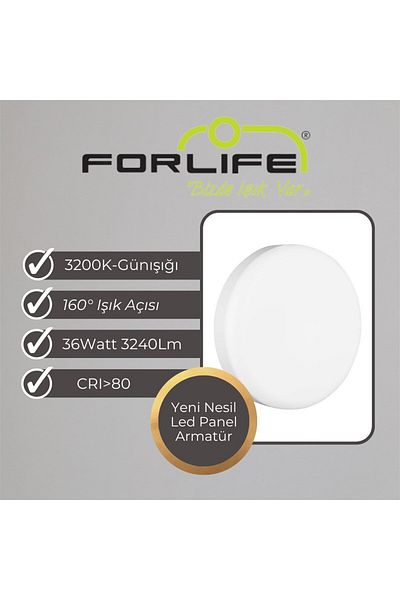 Forlife 36Watt New Generation Round Surface Mounted Led Panel Luminaire (Daylight)