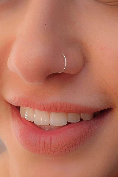 Chavin Silver Steel Ring Nose Piercing - Perforation-Free Speed-Over Ev26By