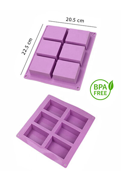 Home Silikon Sabun Kalıbı 1 Adet ( Dikdörtgen 6'lı Kalıp )