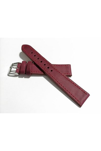 FADO Greyzi 18 mm Genuine Leather Watch Strap - Compatible with Every Watch, Burgundy (144)