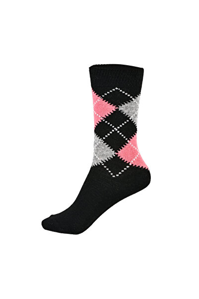 VALENCI ДАМСКИ Вълнени зимни чорапи с ромбовиден мотив, 1 чифт