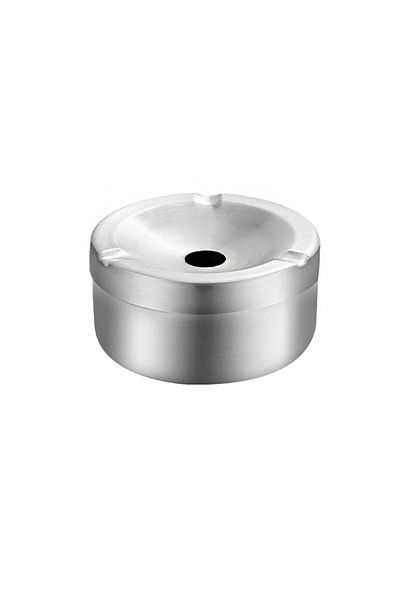 Falconetti 10 cm Steel Cafe Restaurant Round Ash Tray with Lid - Ashtray Cin898By