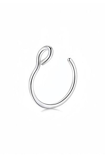 Chavin Silver Steel Ring Nose Piercing - Perforation-Free Speed-Over Ev26By