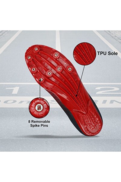 Nivia Spikes Strider 2.0 Running Shoes |red, 6 Uk/ 7 Us / 40 Eu | Lightweight, Breathable Mesh